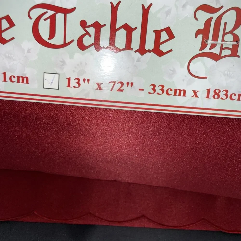 Vintage red Christmas embroidered table runner Christmas Tree
